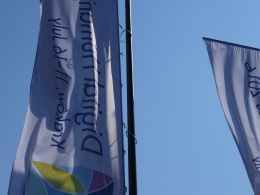 Photo of conference flags.